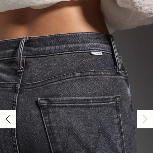 NWT MOTHER THE INSIDER CROP STEP FRAY JEANS- UP IN SMOKE - Picture 4 of 4